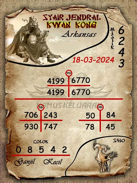 syair jendral kwan kwong arkansas 18 03 2024
