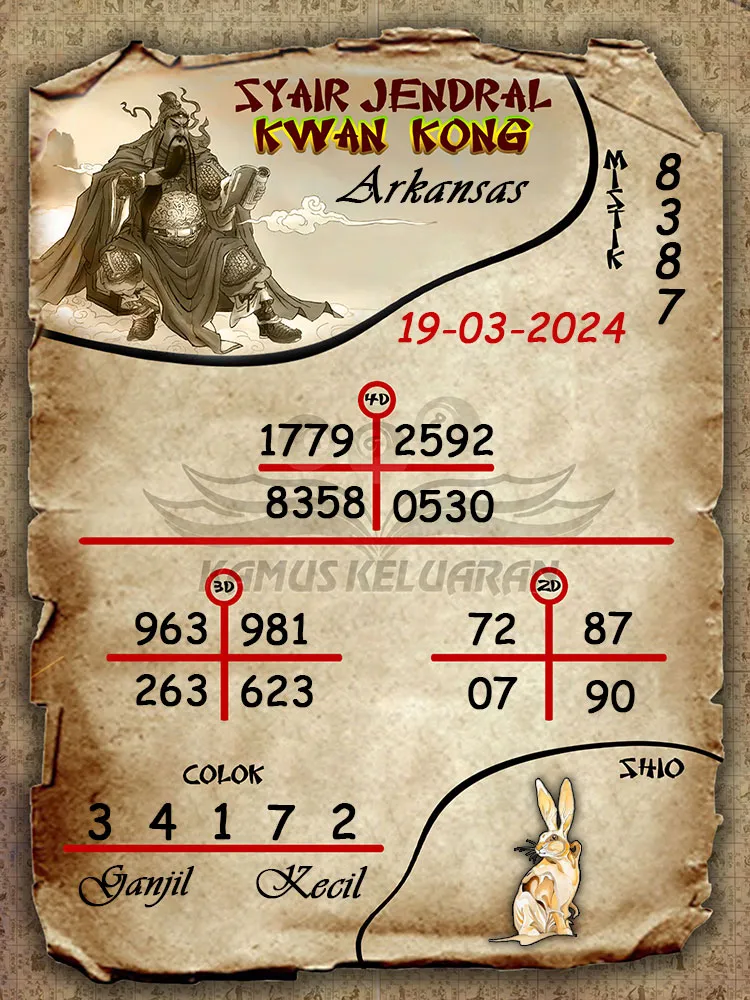syair jendral kwan kwong arkansas 19 03 2024