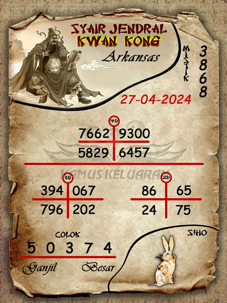 syair jendral kwan kwong arkansas 27 04 2024