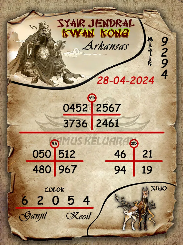 syair jendral kwan kwong arkansas 28 04 2024