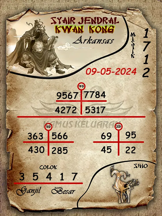 syair jendral kwan kwong arkansas 09 05 2024