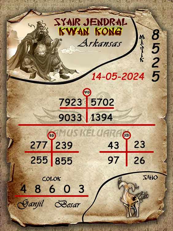 syair jendral kwan kwong arkansas 14 05 2024