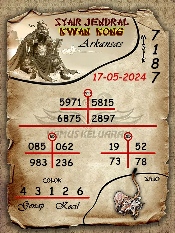 syair jendral kwan kwong arkansas 17 05 2024