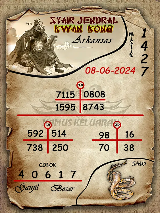 syair jendral kwan kwong arkansas 08 06 2024