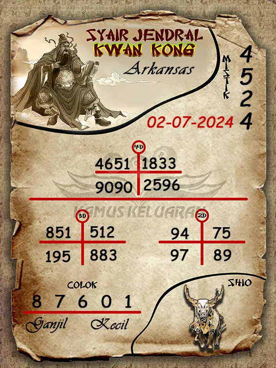 syair jendral kwan kwong arkansas 02 07 2024