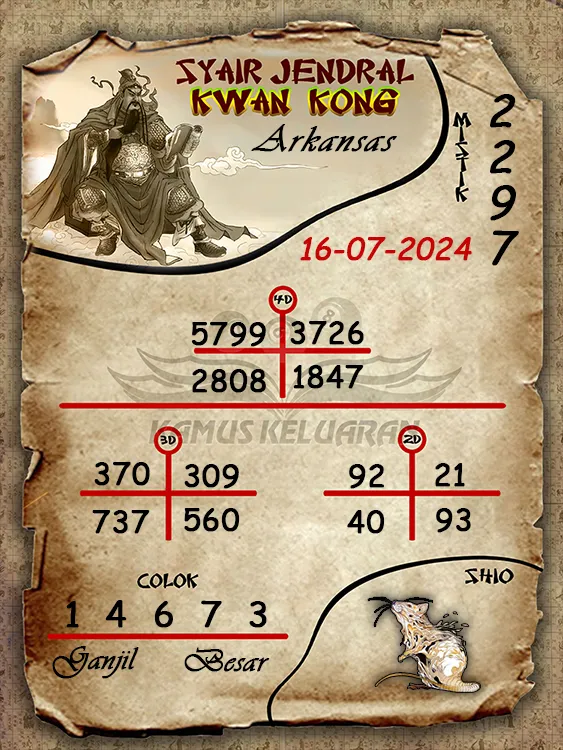 syair jendral kwan kwong arkansas 16 07 2024