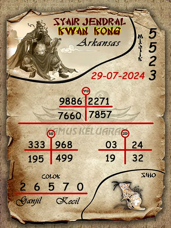 syair jendral kwan kwong arkansas 29 07 2024