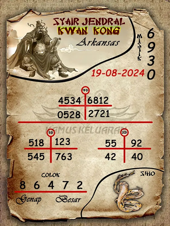 syair jendral kwan kwong arkansas 19 08 2024