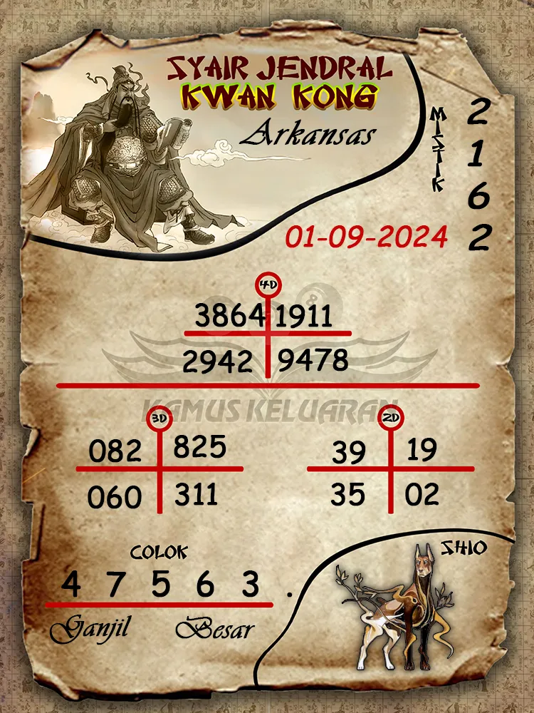 syair jendral kwan kong arkansas 01 08 2024