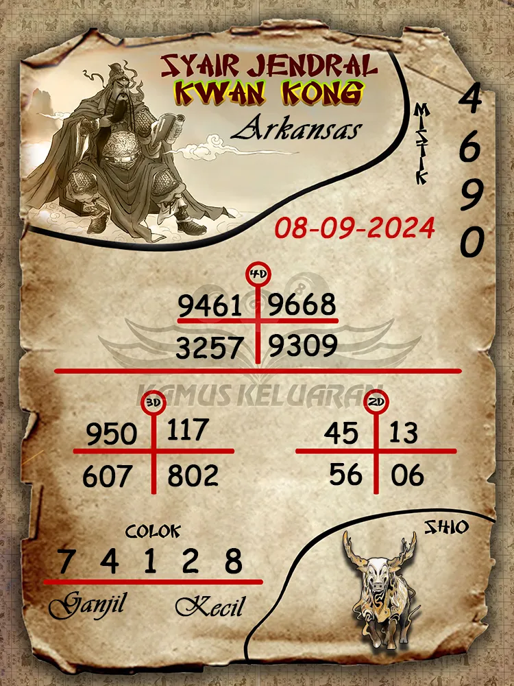 syair jendral kwan kong arkansas 08 09 2024